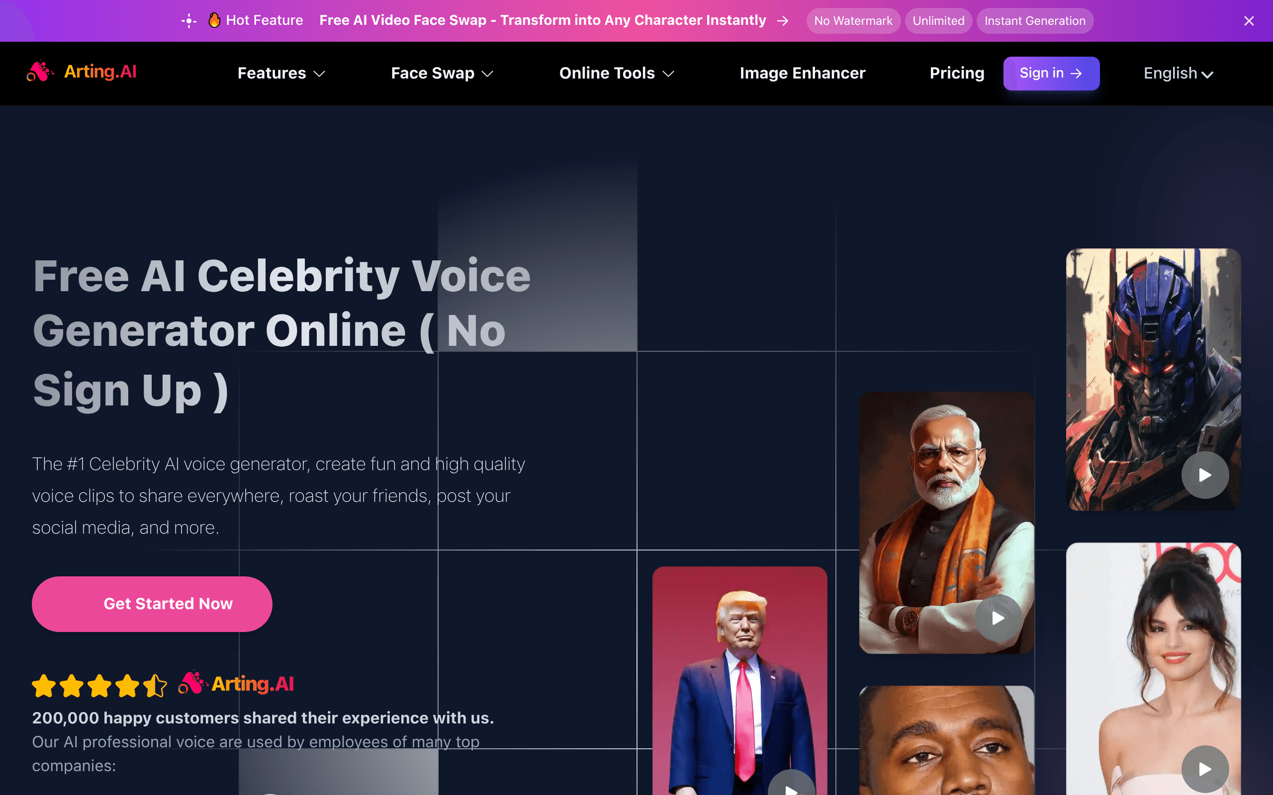 AI Celebrity Voice Generator