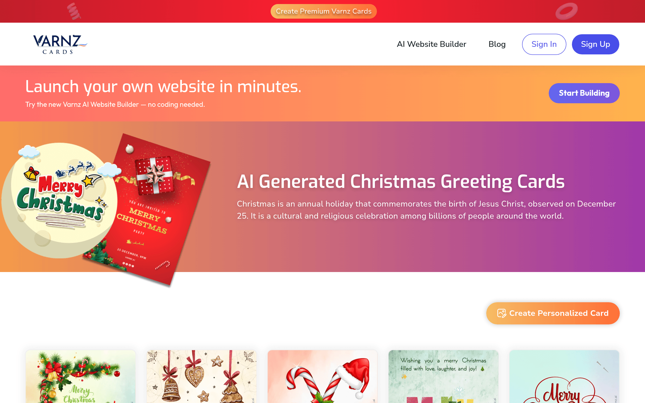 AI Christmas Greeting Cards - Varnz