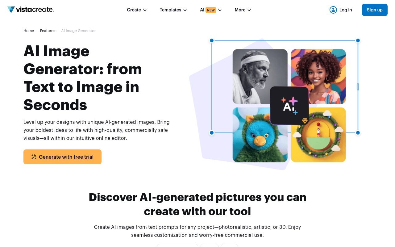 AI Image Generator by vistacreate