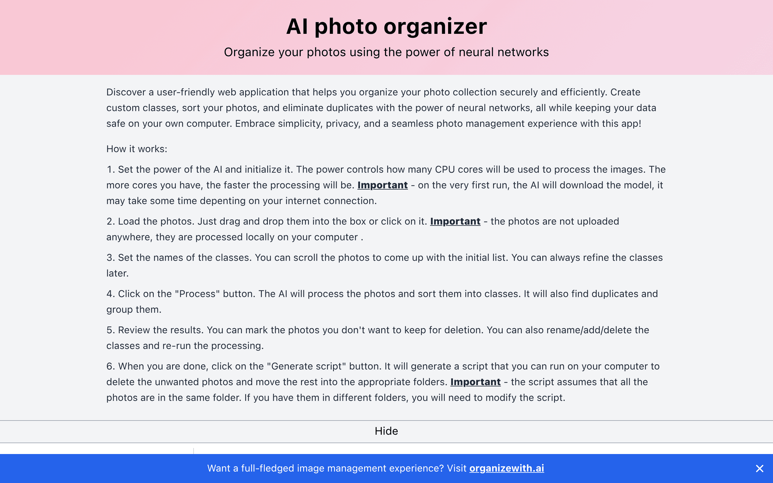 AI photo sorter