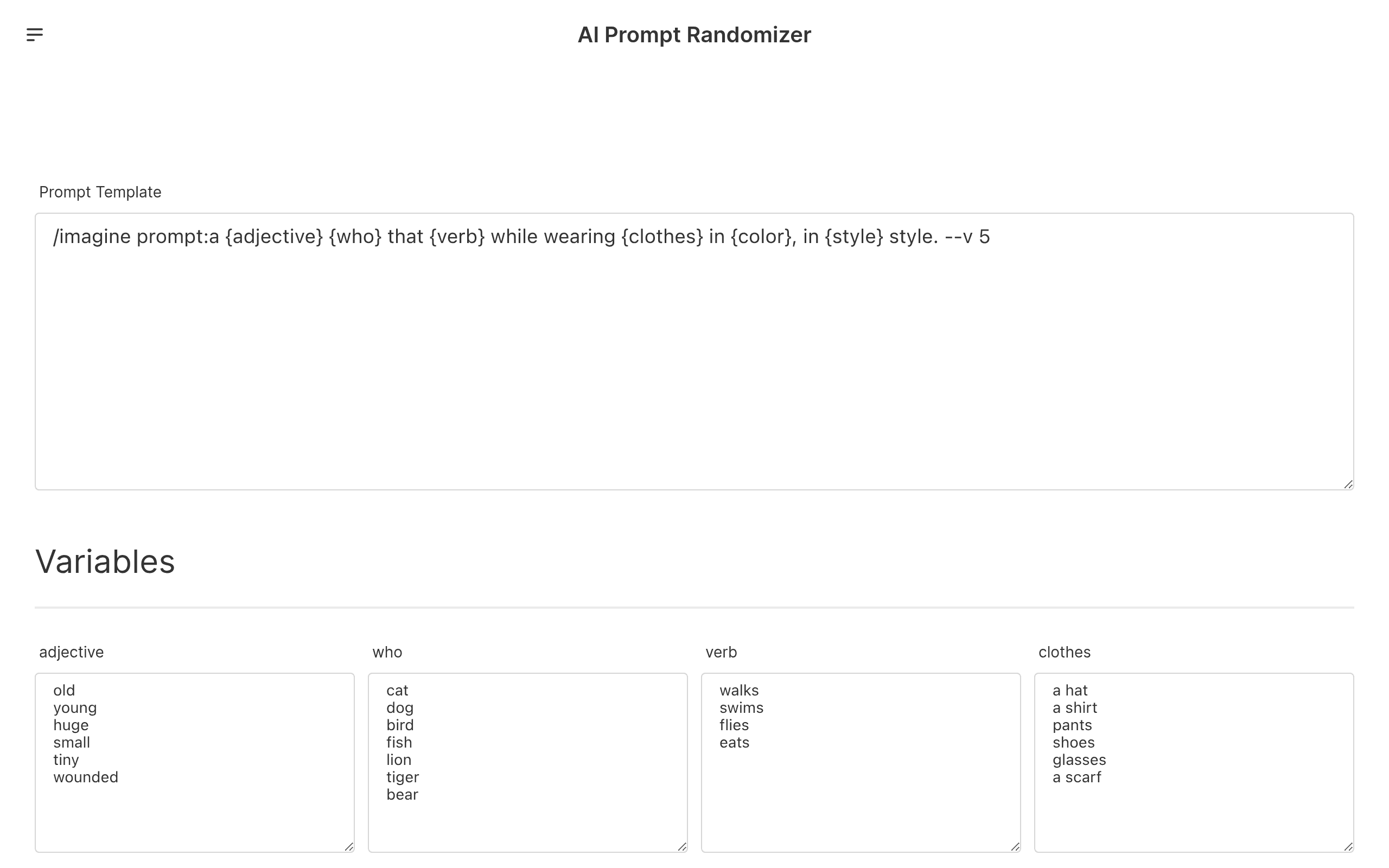 AI Prompt Randomizer