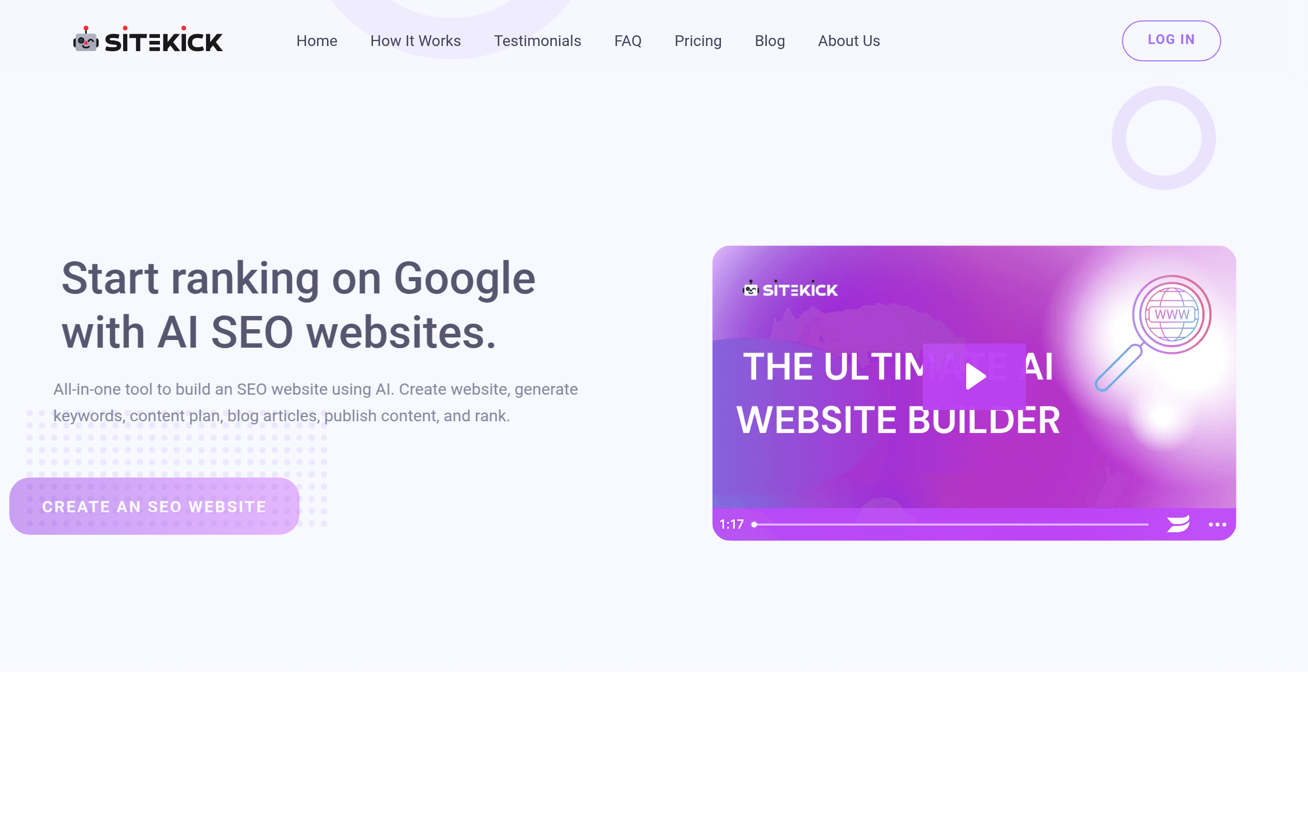 AI SEO website - Sitekick