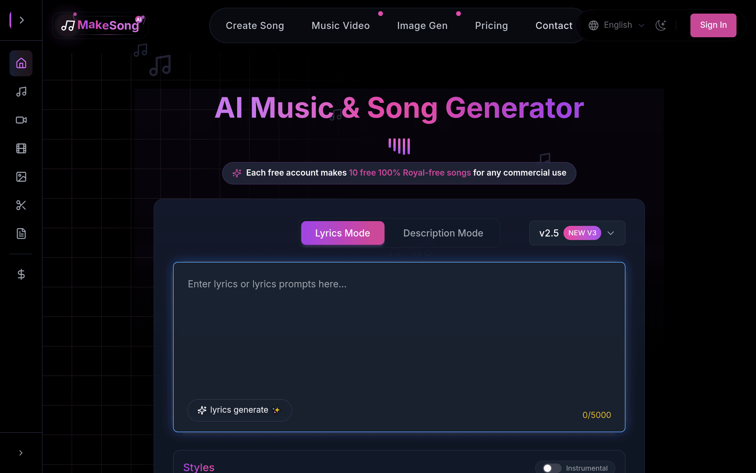 AI Song Generator-Make Song