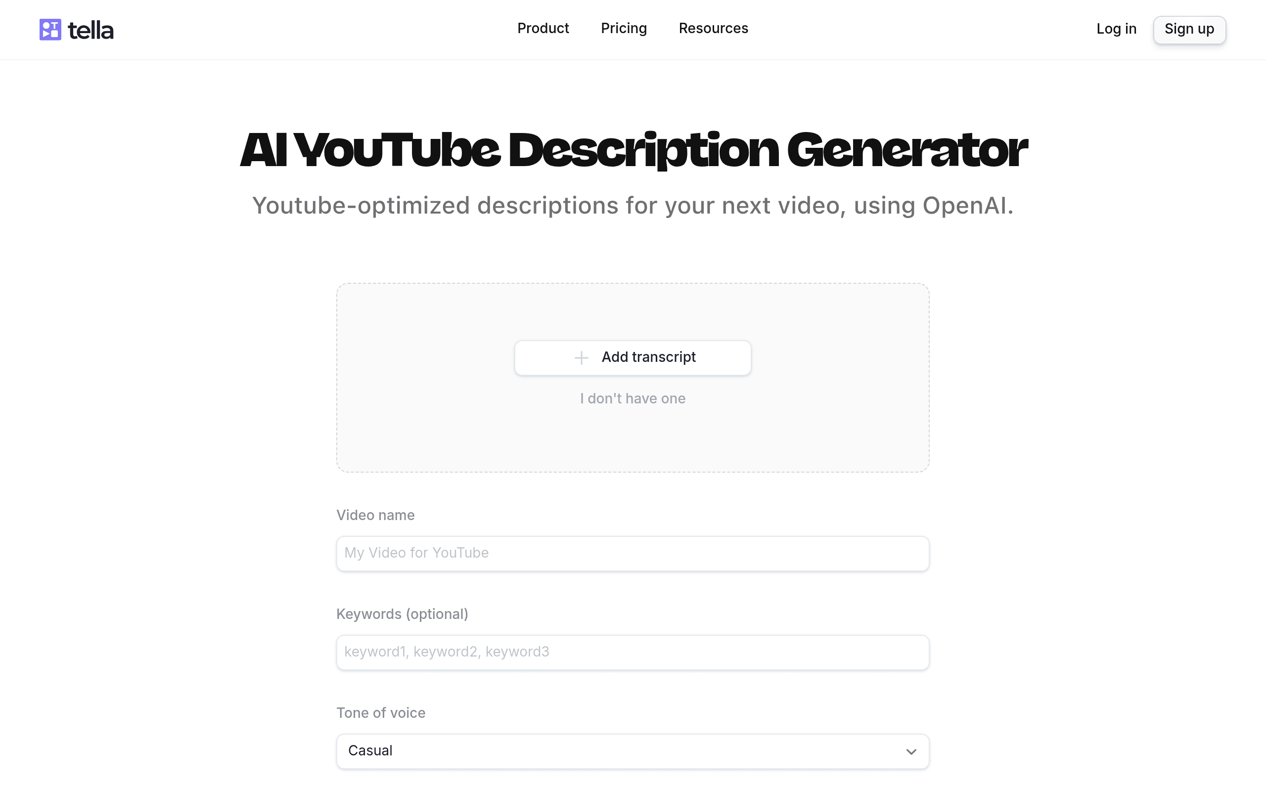 AI YouTube Description Generator