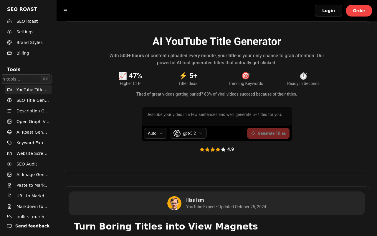 AI YouTube Title Generator