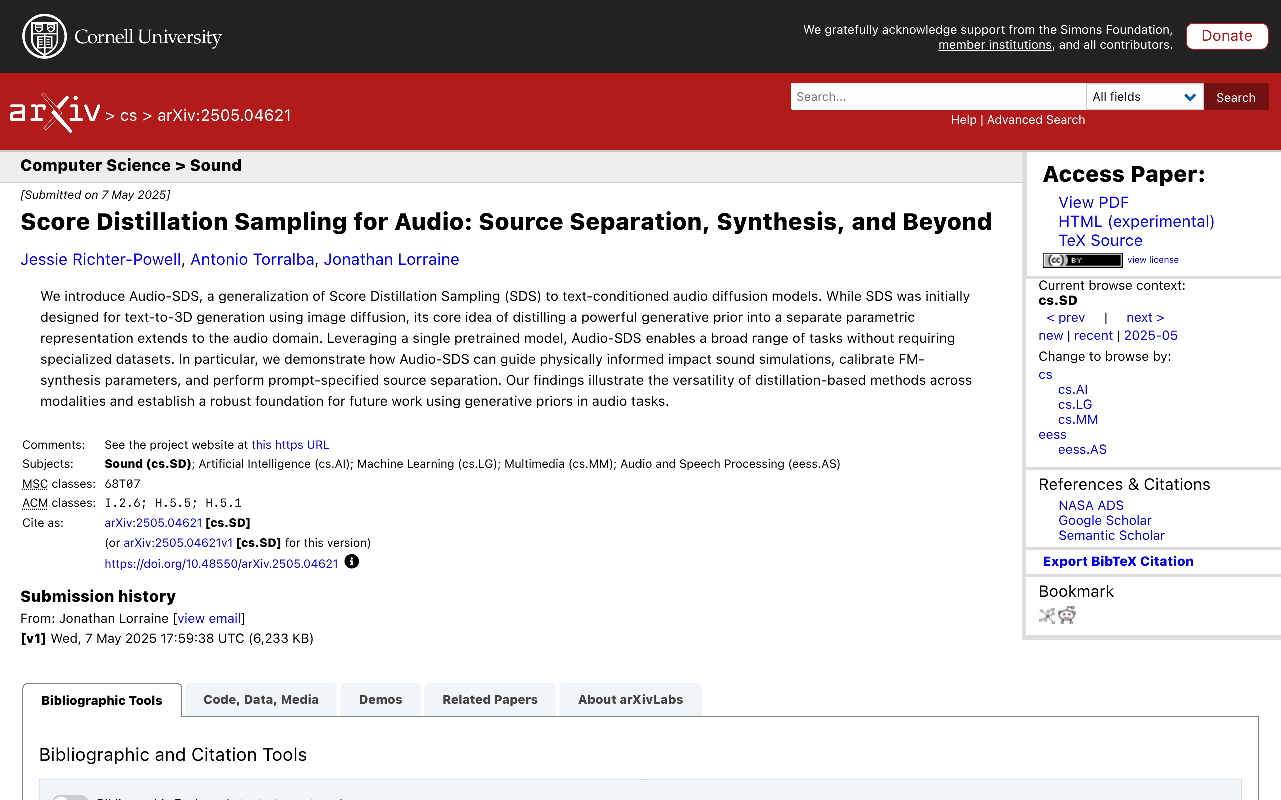 Audio-SDS