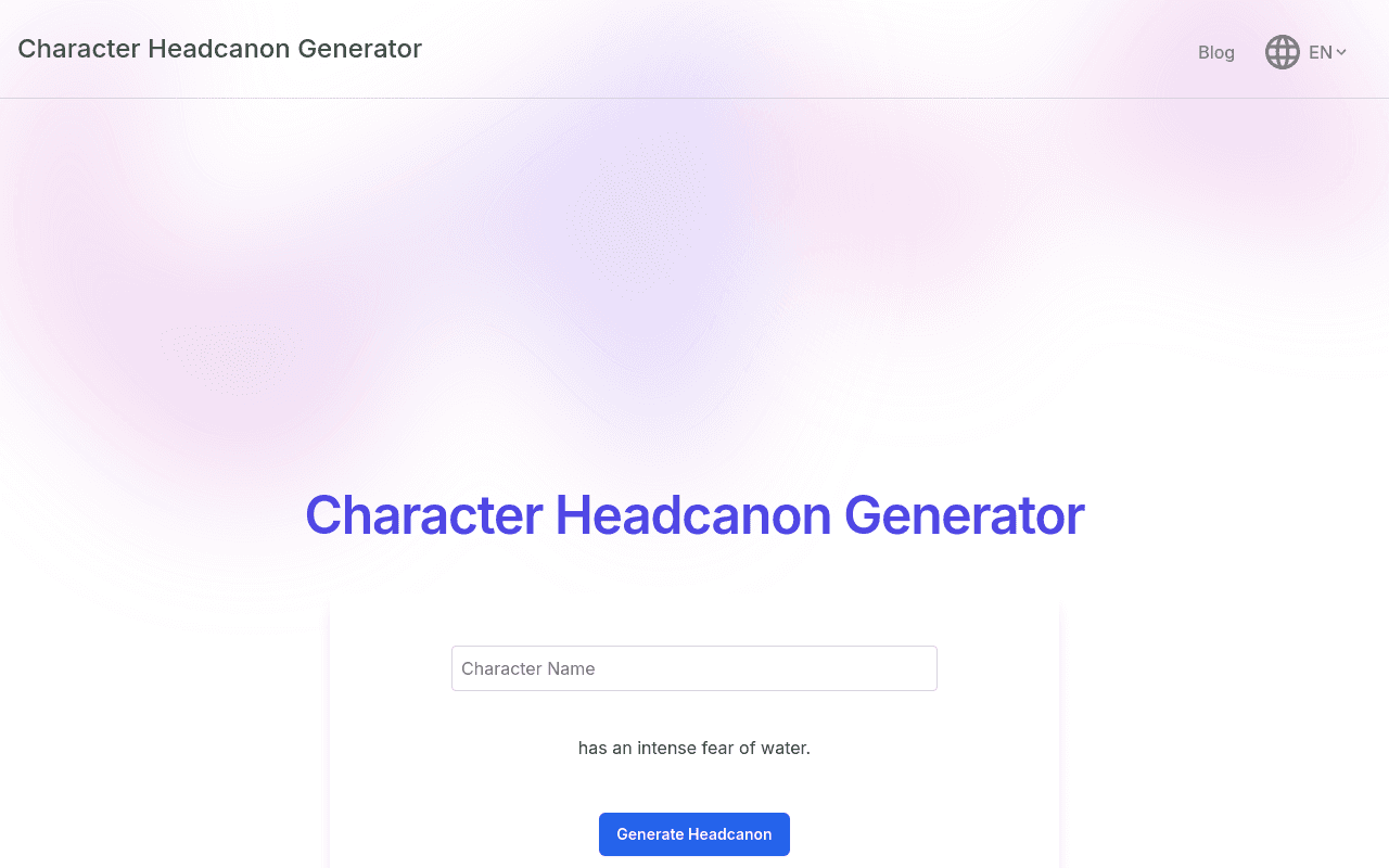 Character Headcanon Generator