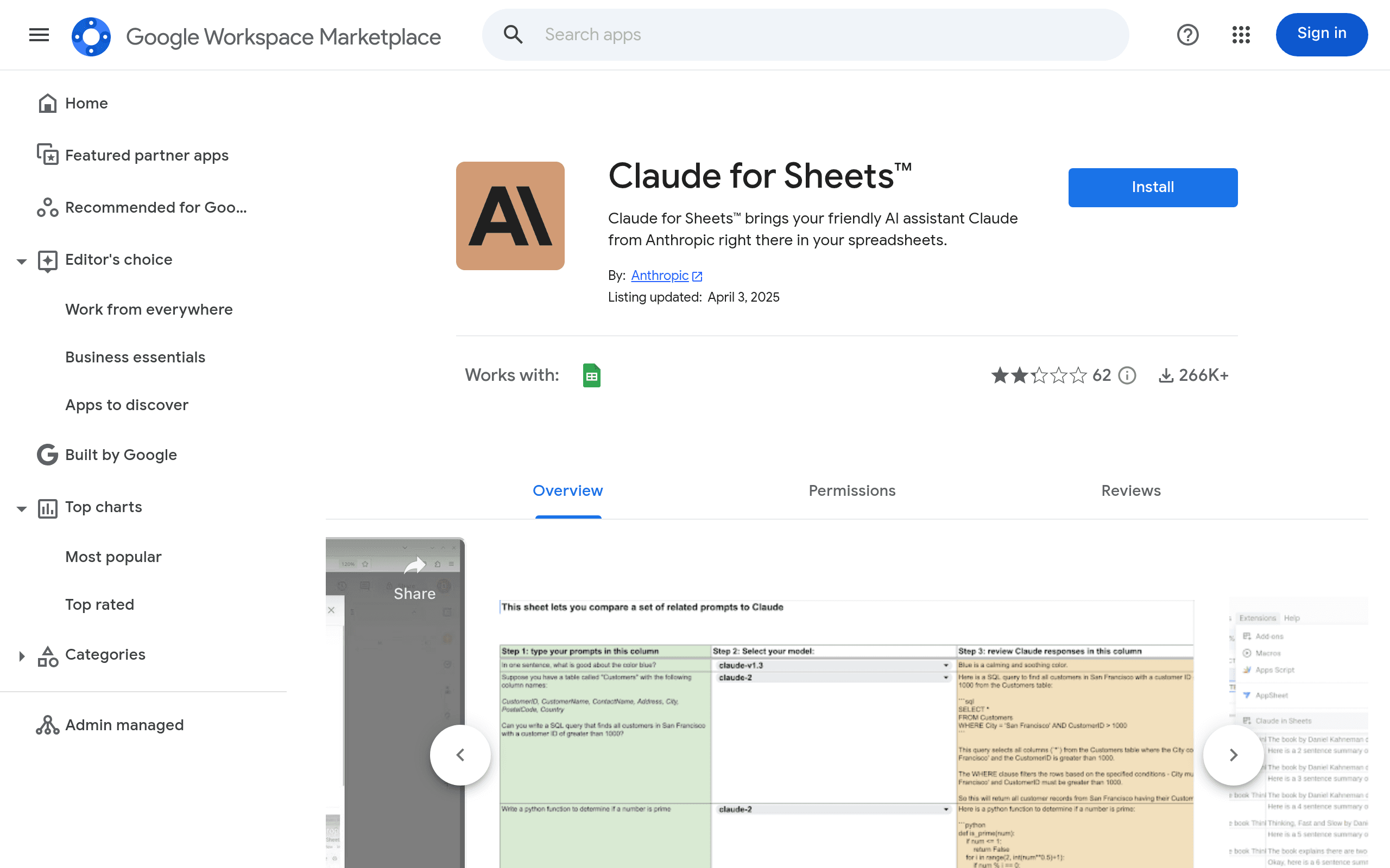 Claude For Sheets