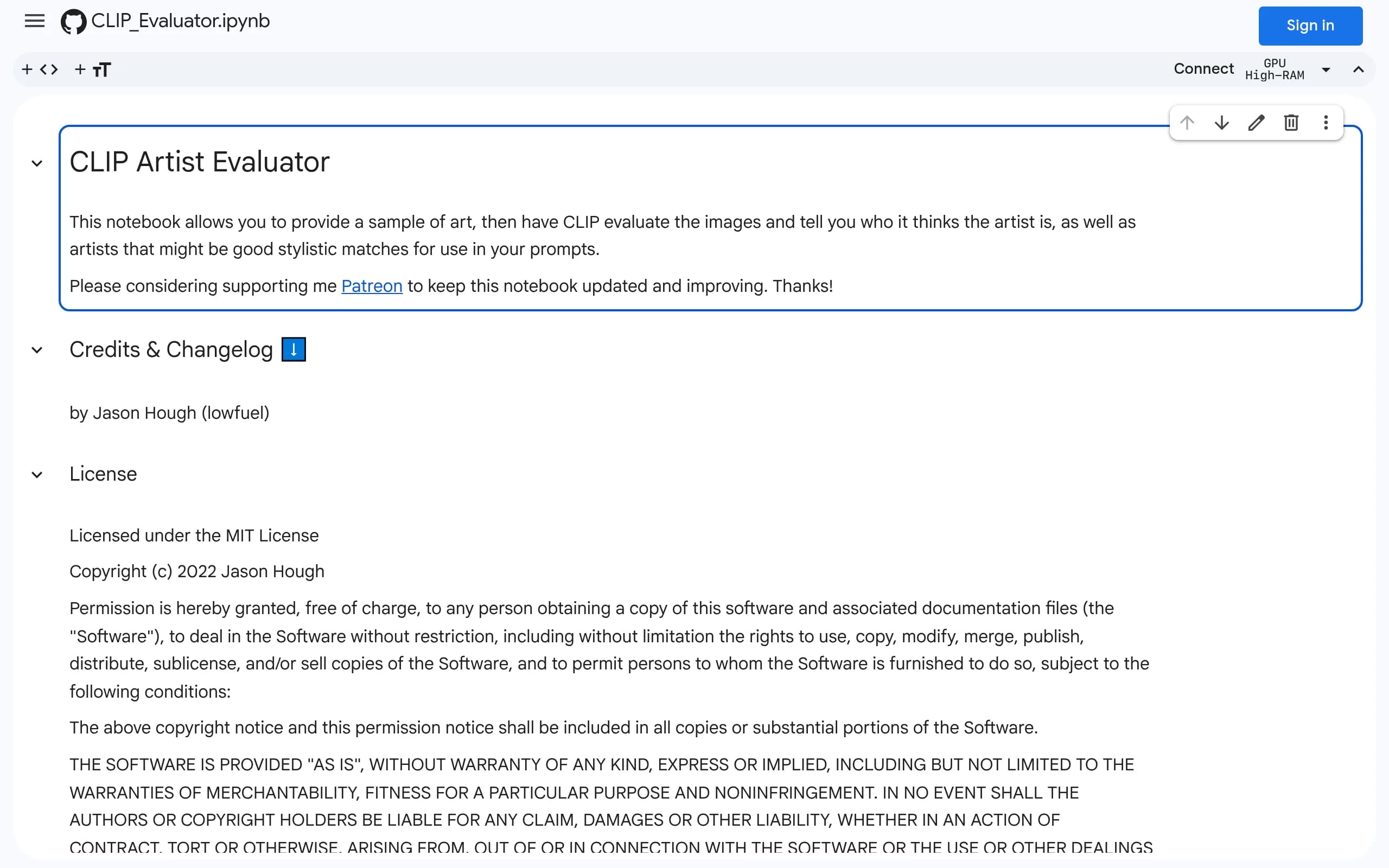 CLIP Artist Evaluator