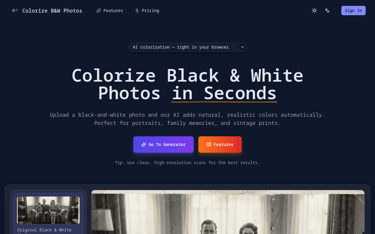 Colorize Black and White Photos—Alternatives