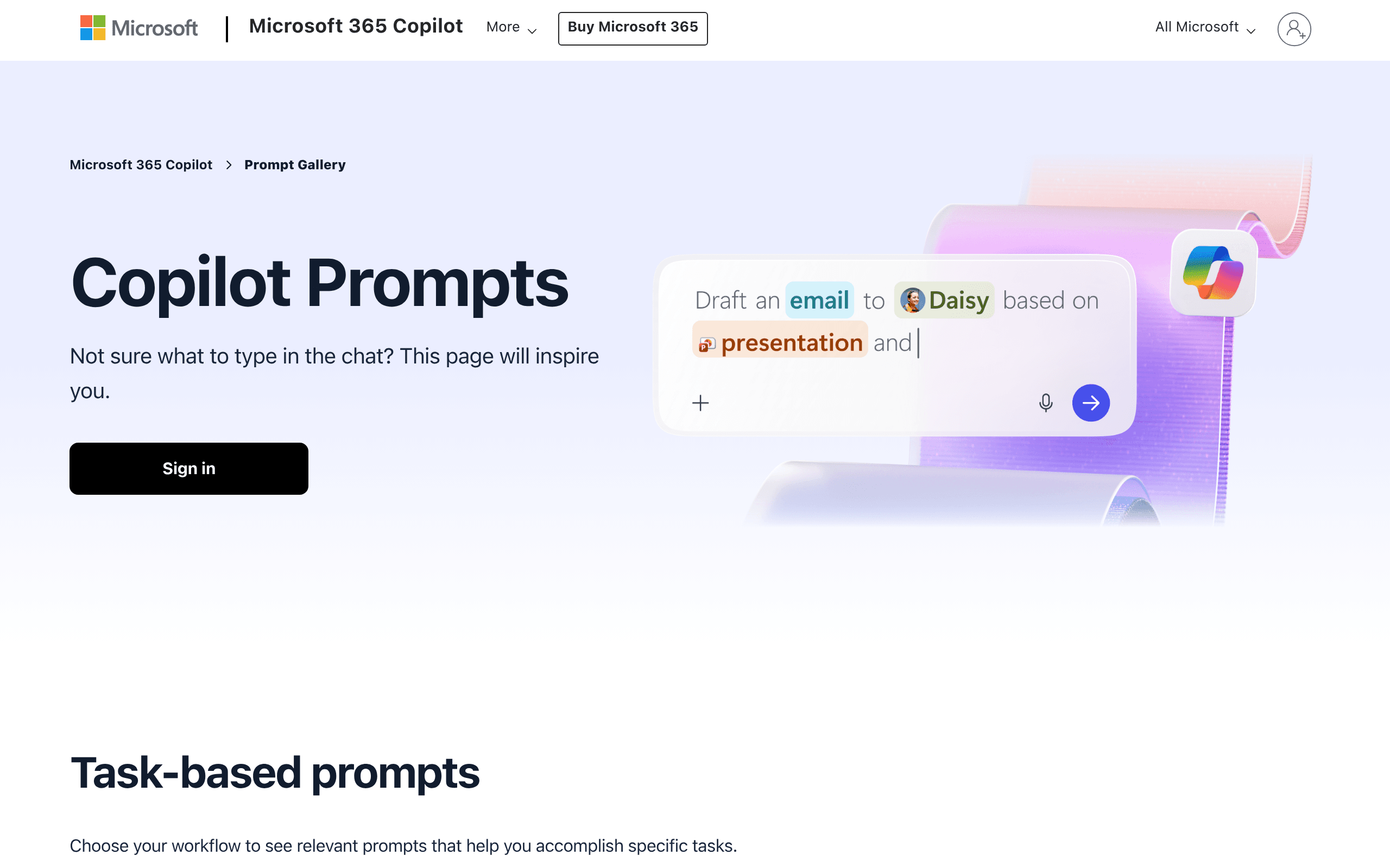 Copilot Prompt Gallery