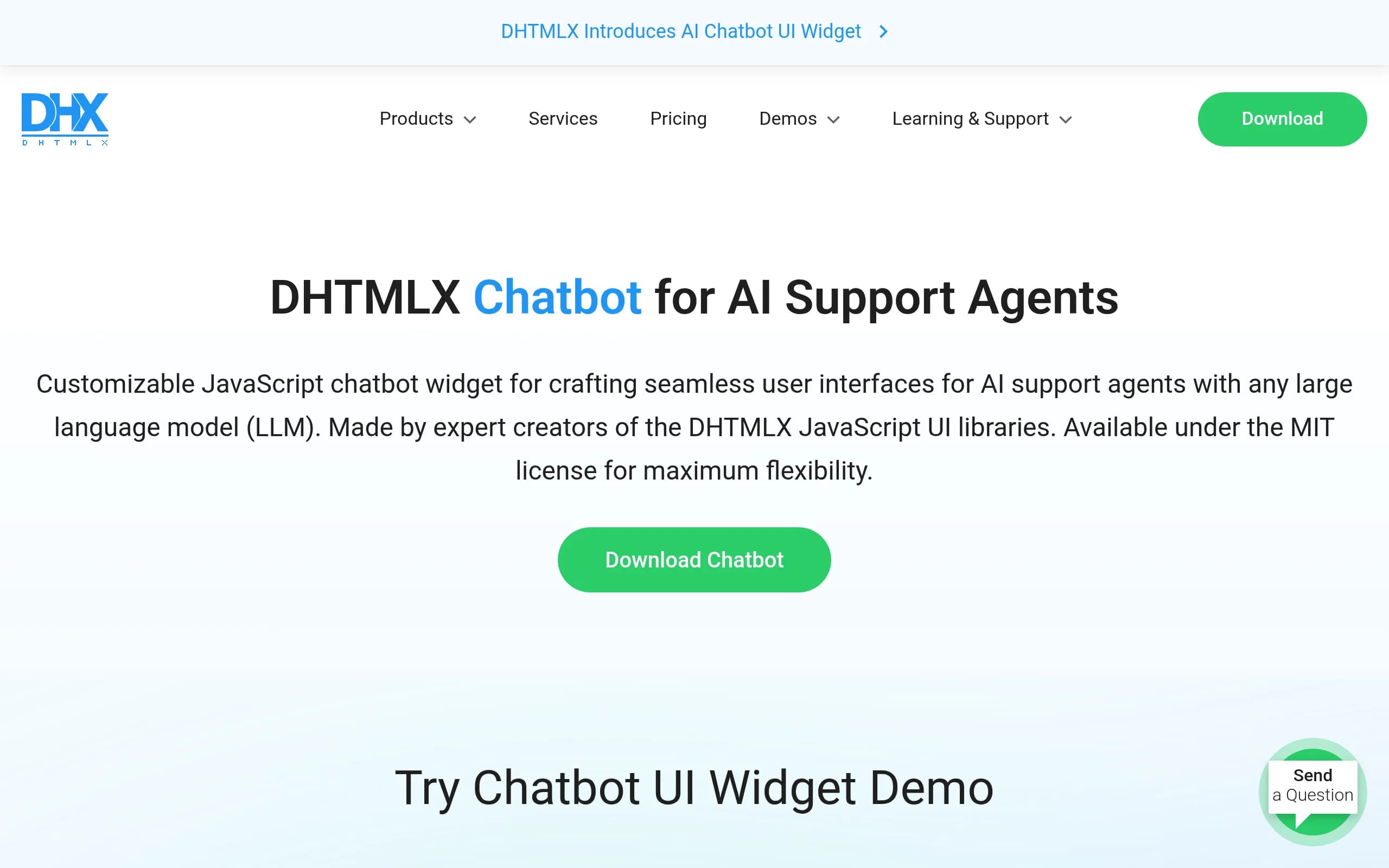 DHTMLX Chatbot