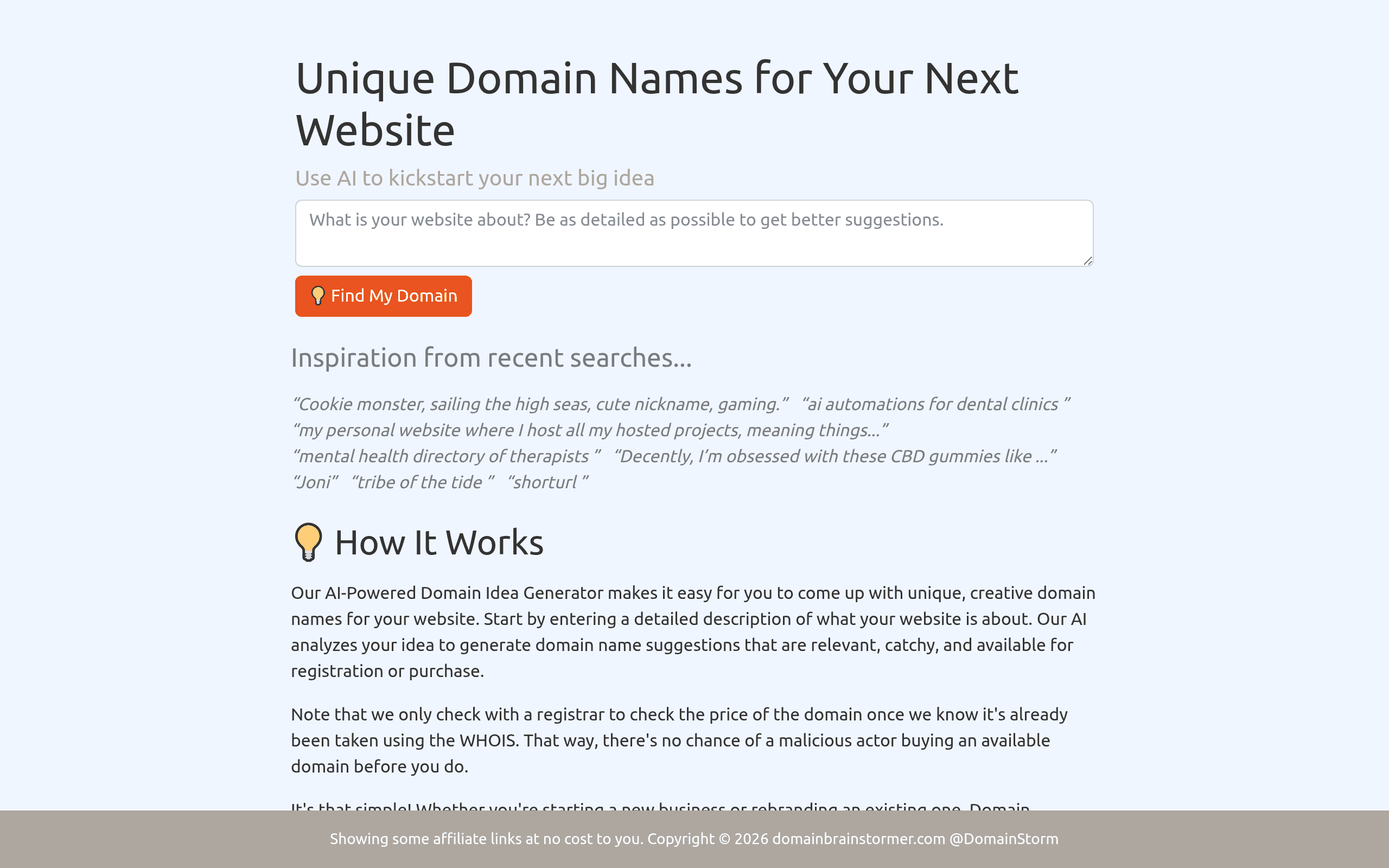 Domain Brainstormer