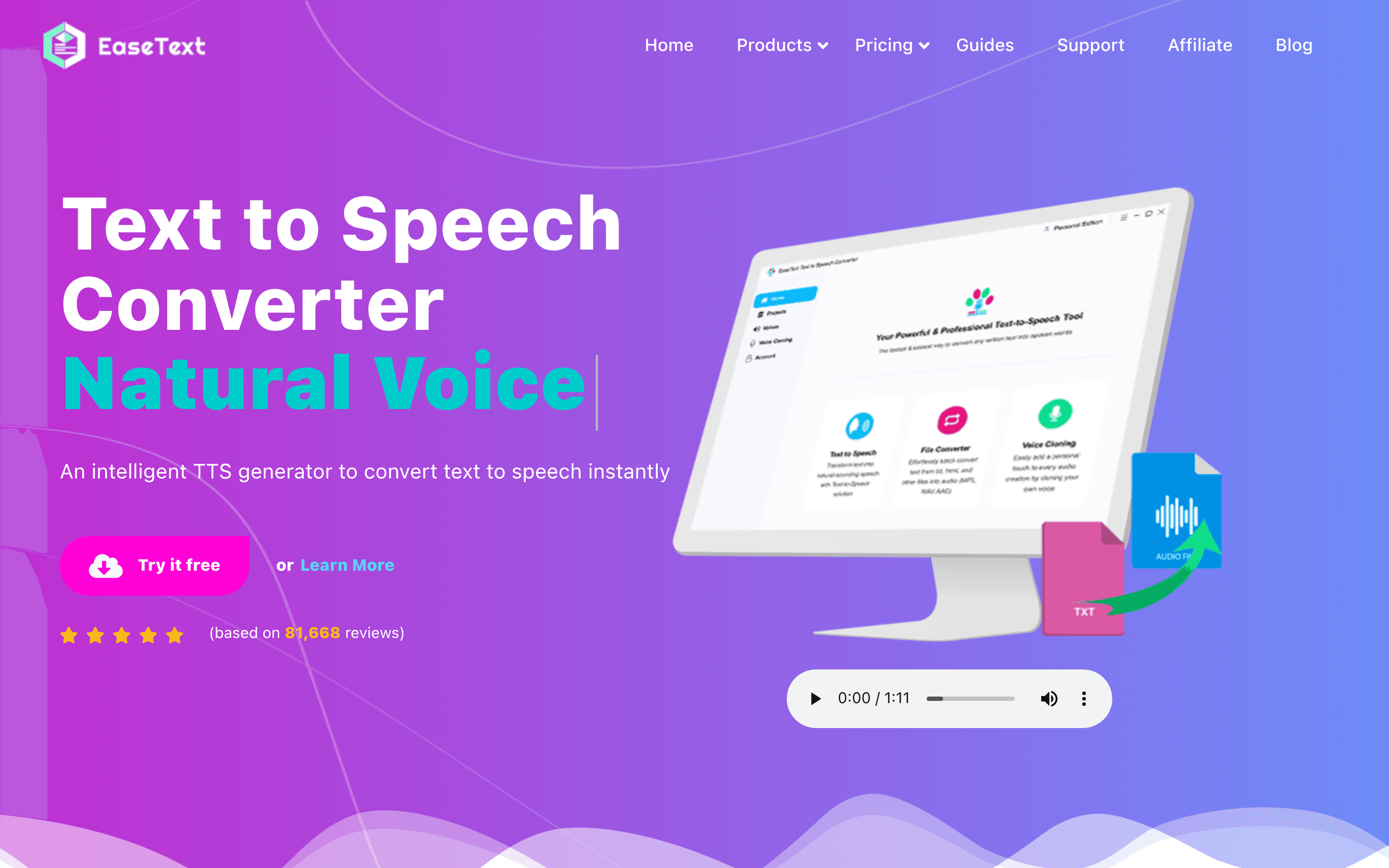 EaseText Audio to Text Converter