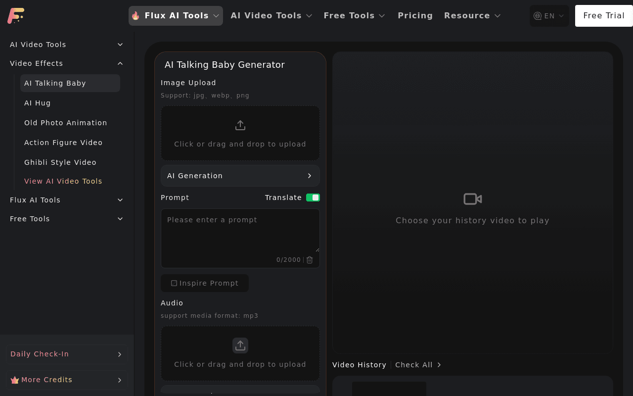 FluxProWeb | AI Talking Baby Generator