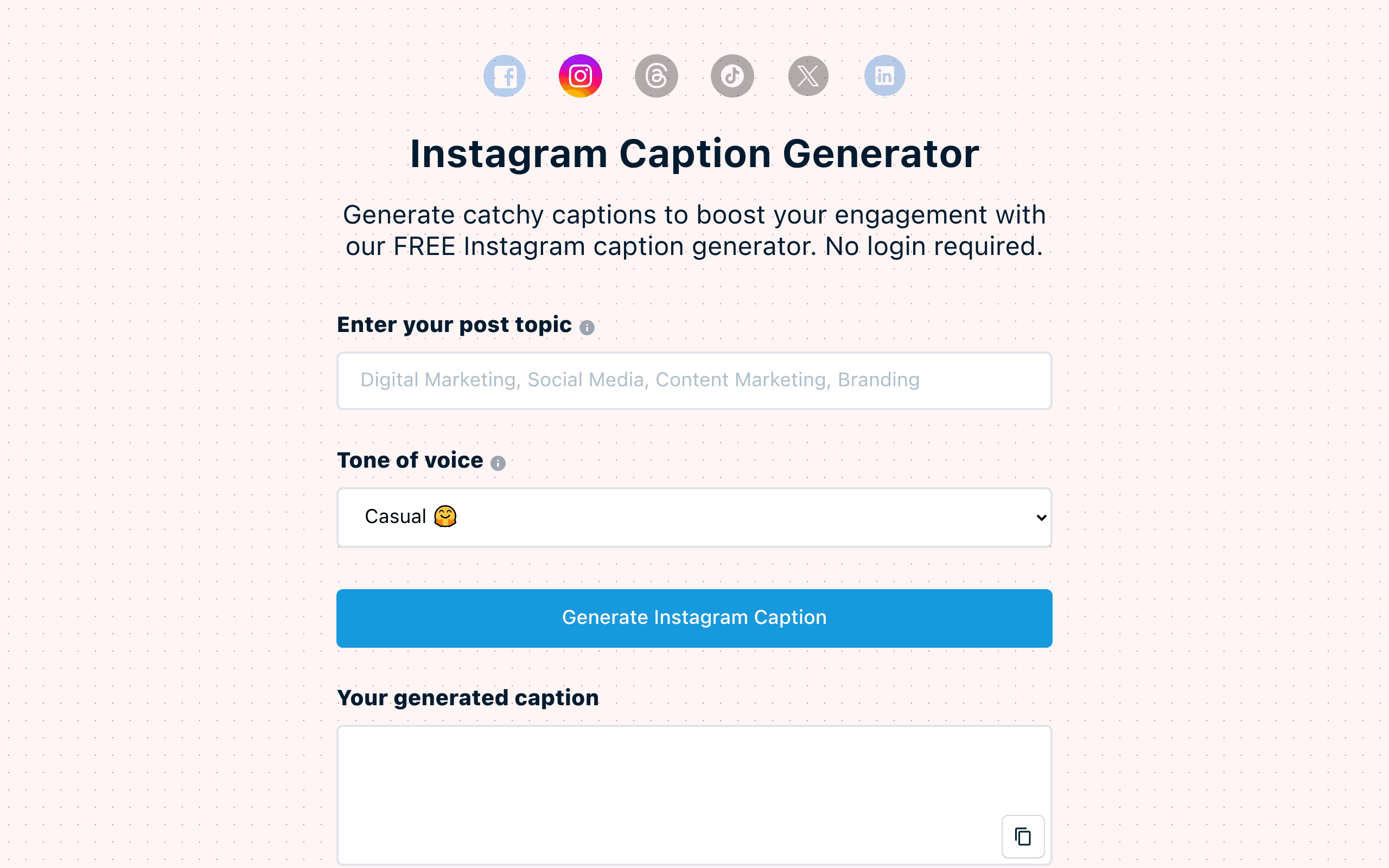 Free AI Instagram Caption Generator