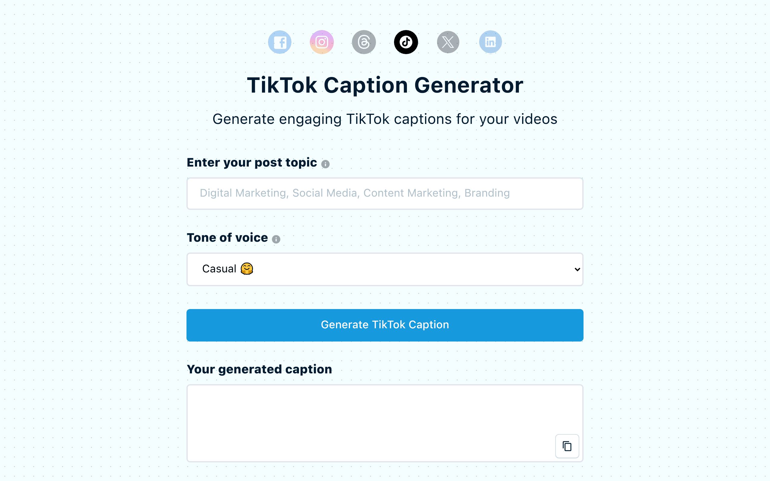 Free AI TikTok Caption Generator