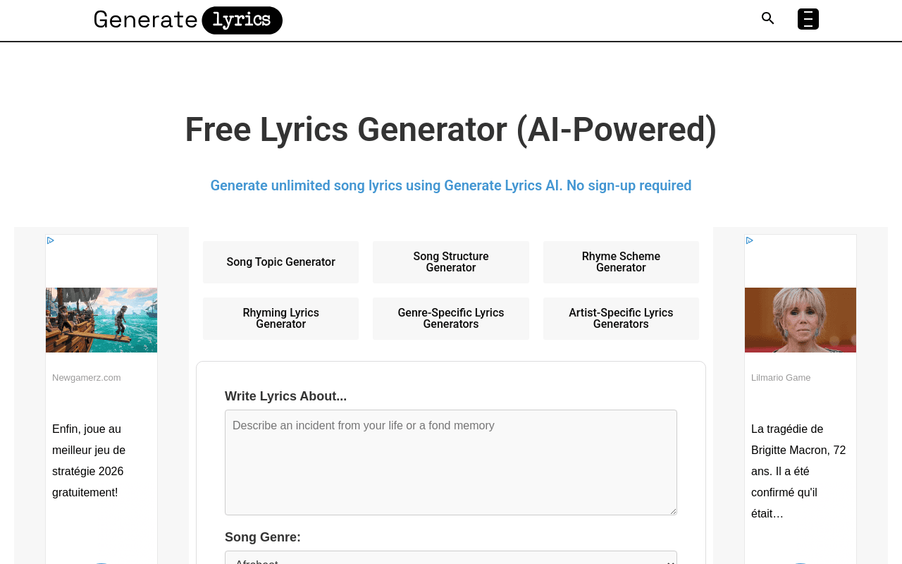 GenerateLyrics AI