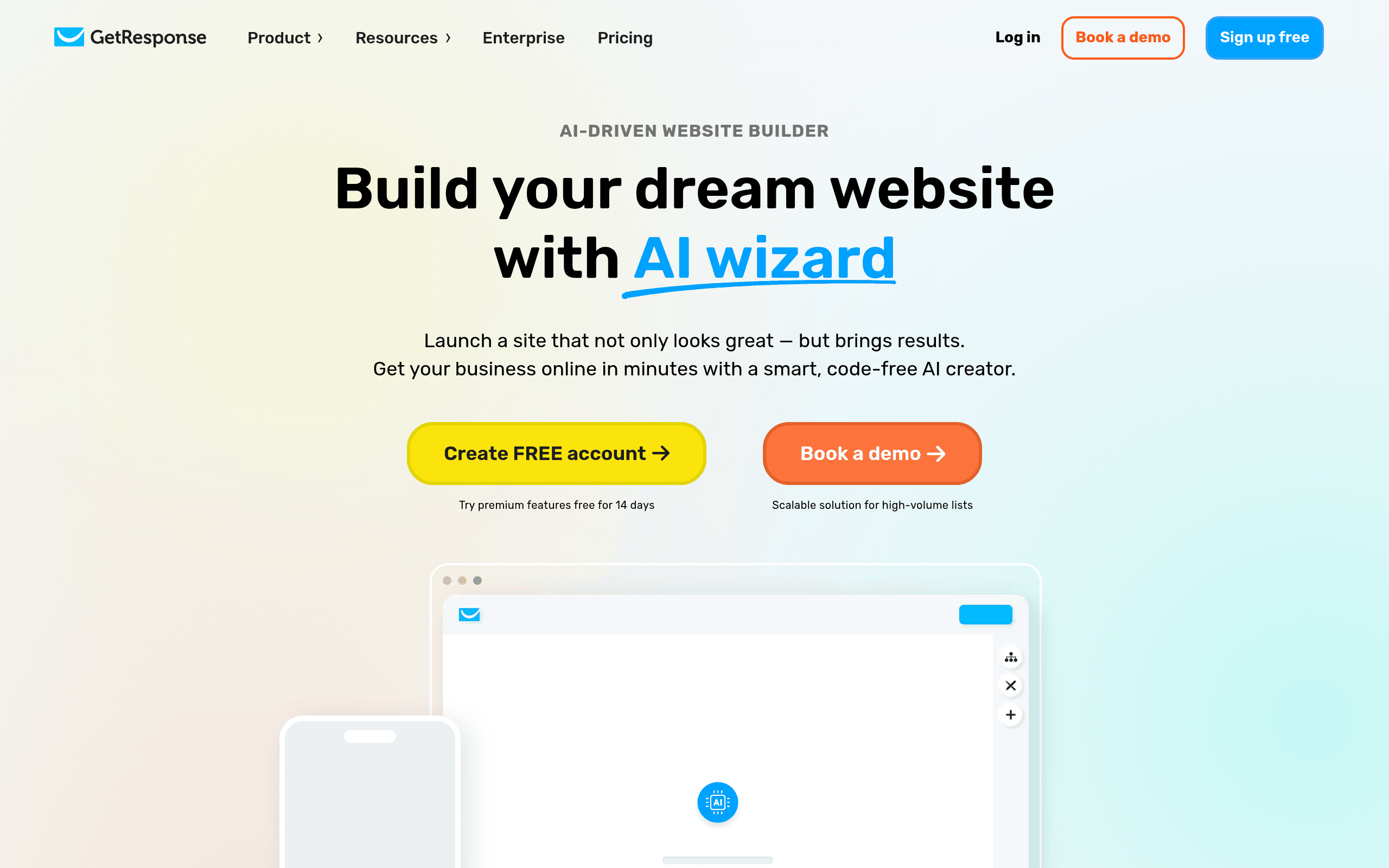 GetResponse AI Website Builder