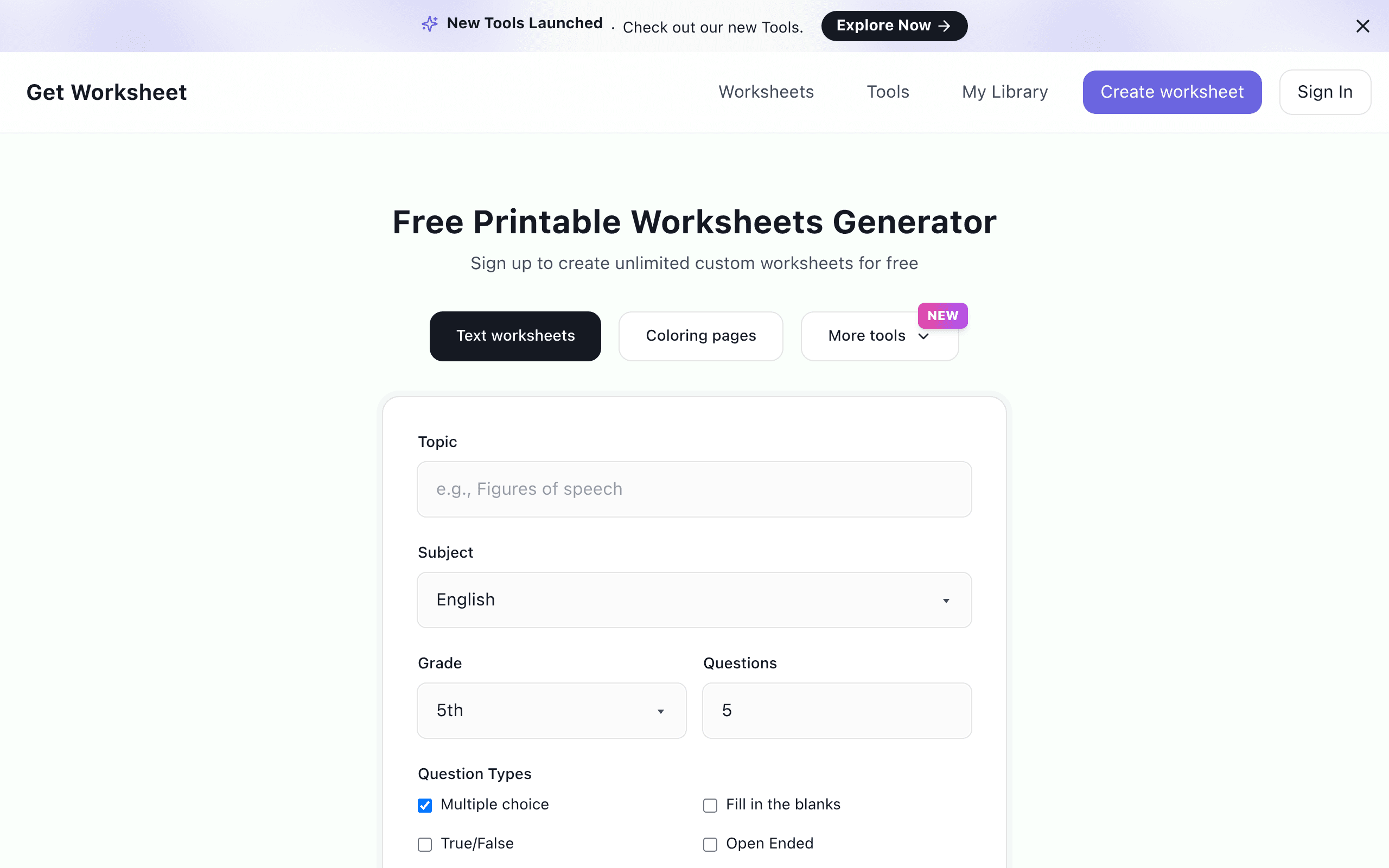 GetWorksheet
