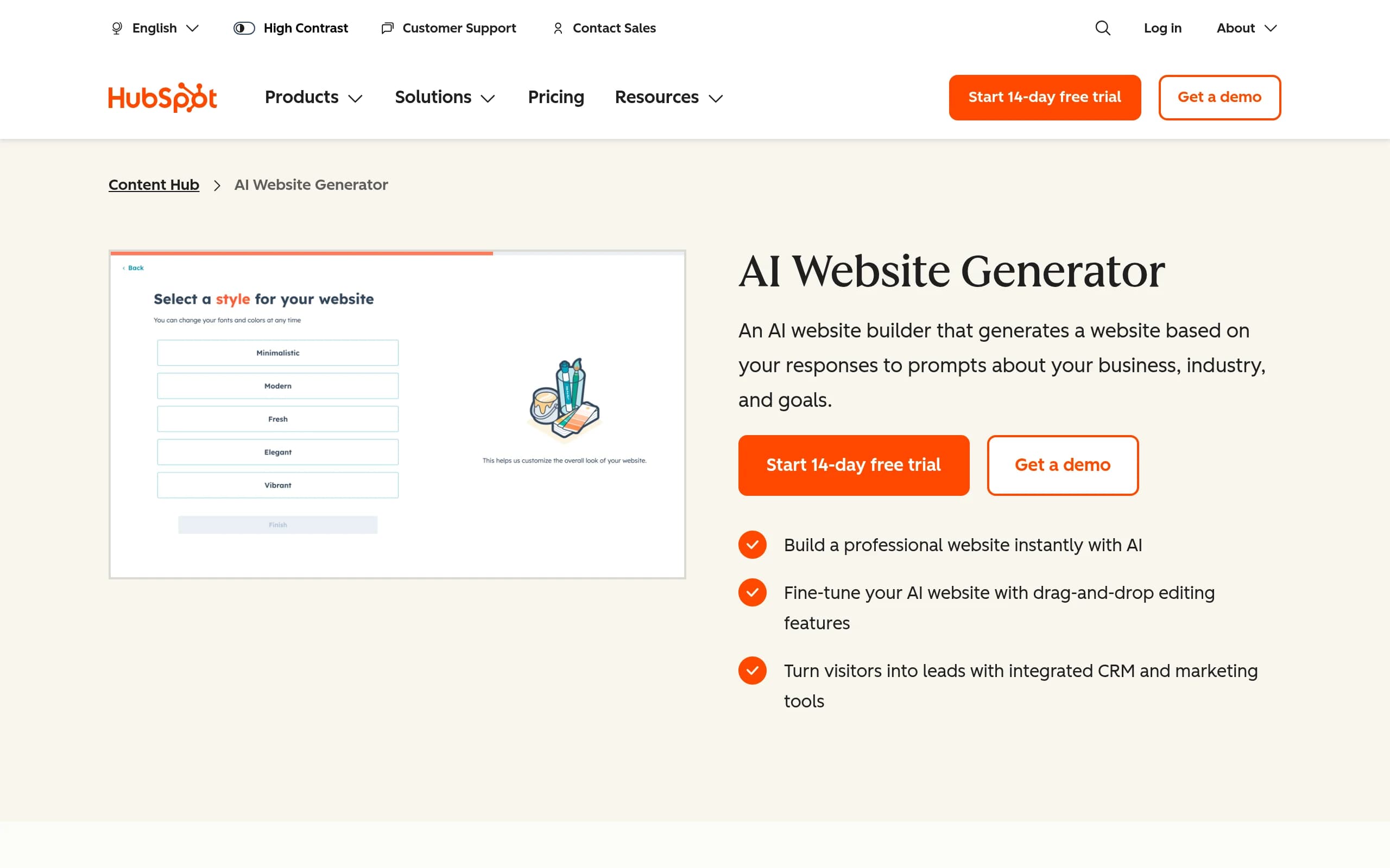 HubSpot AI Website Generator