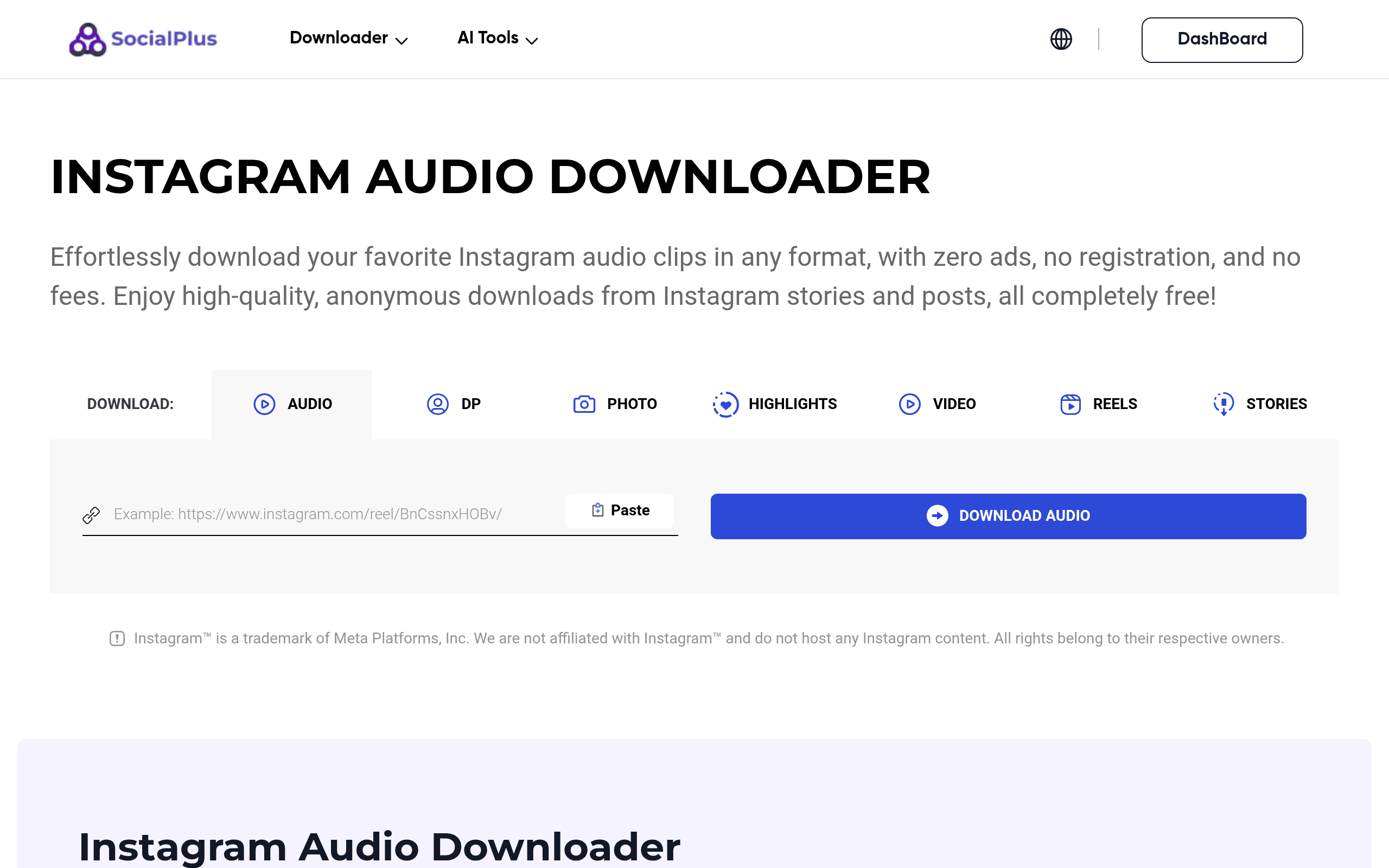 Instagram Audio Downloader