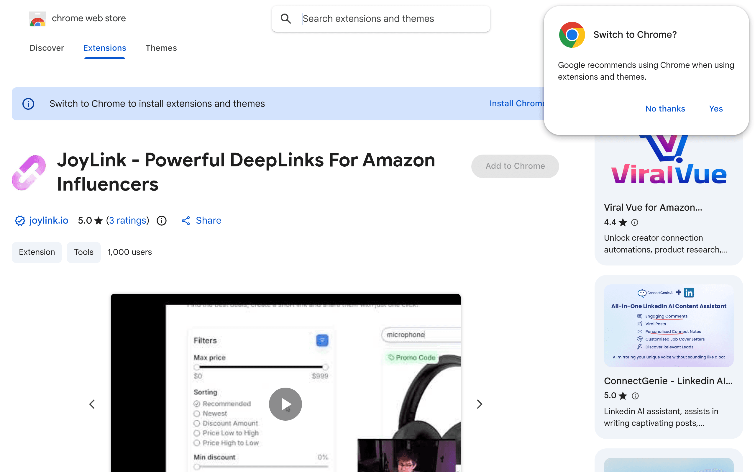 JoyLink - Powerful DeepLinks For Amazon Influencers