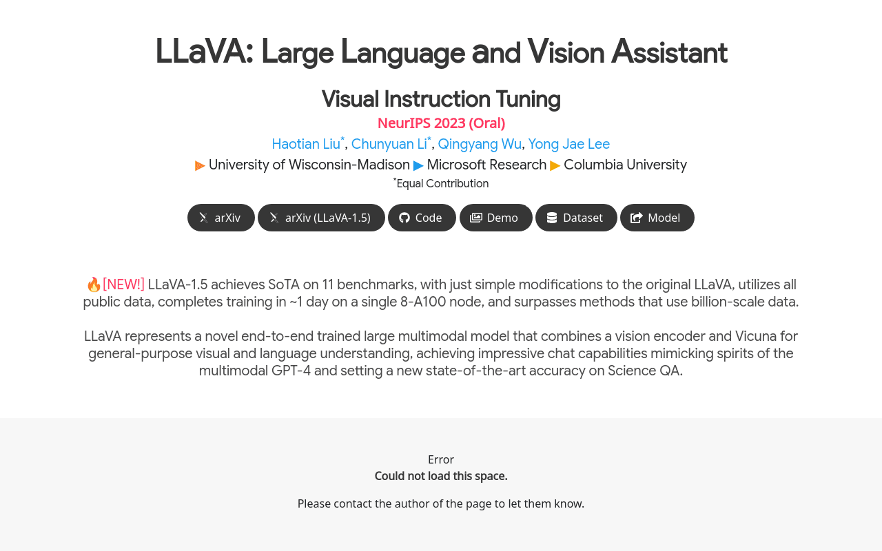 LLaVA Large Language and Vision Assistant
