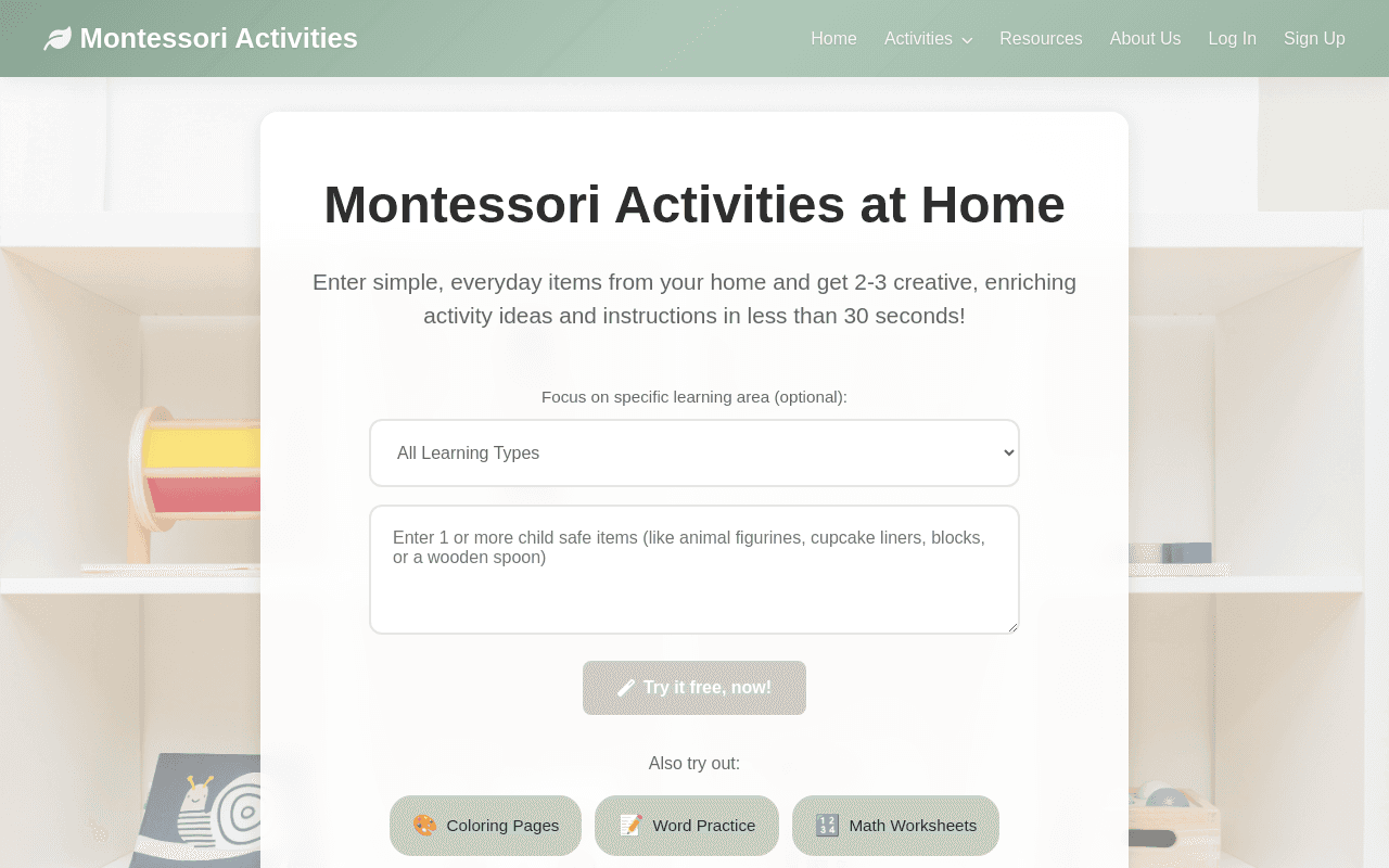 Montessori Activities at Home
