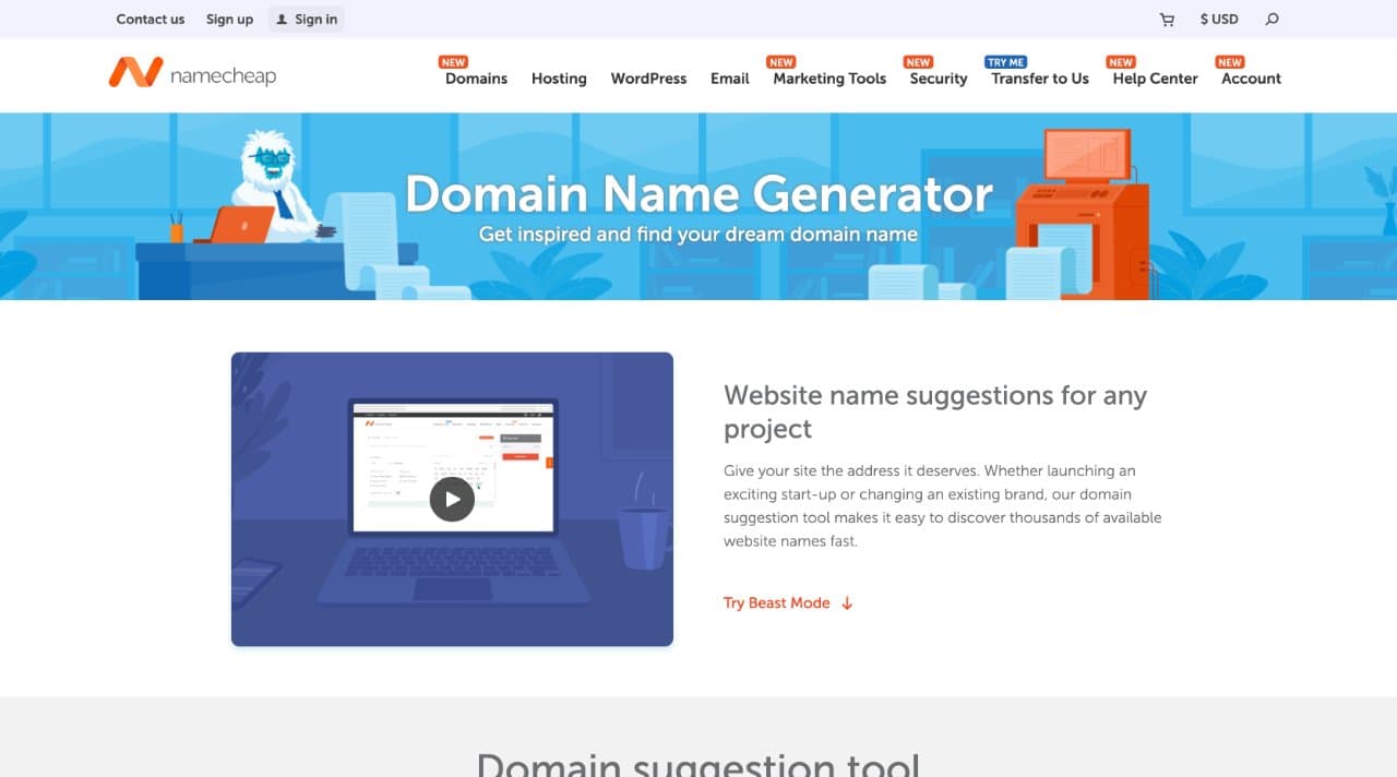 NameCheap Domain Name Generator