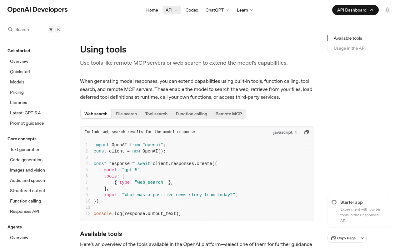 OpenAI Built-in Tools