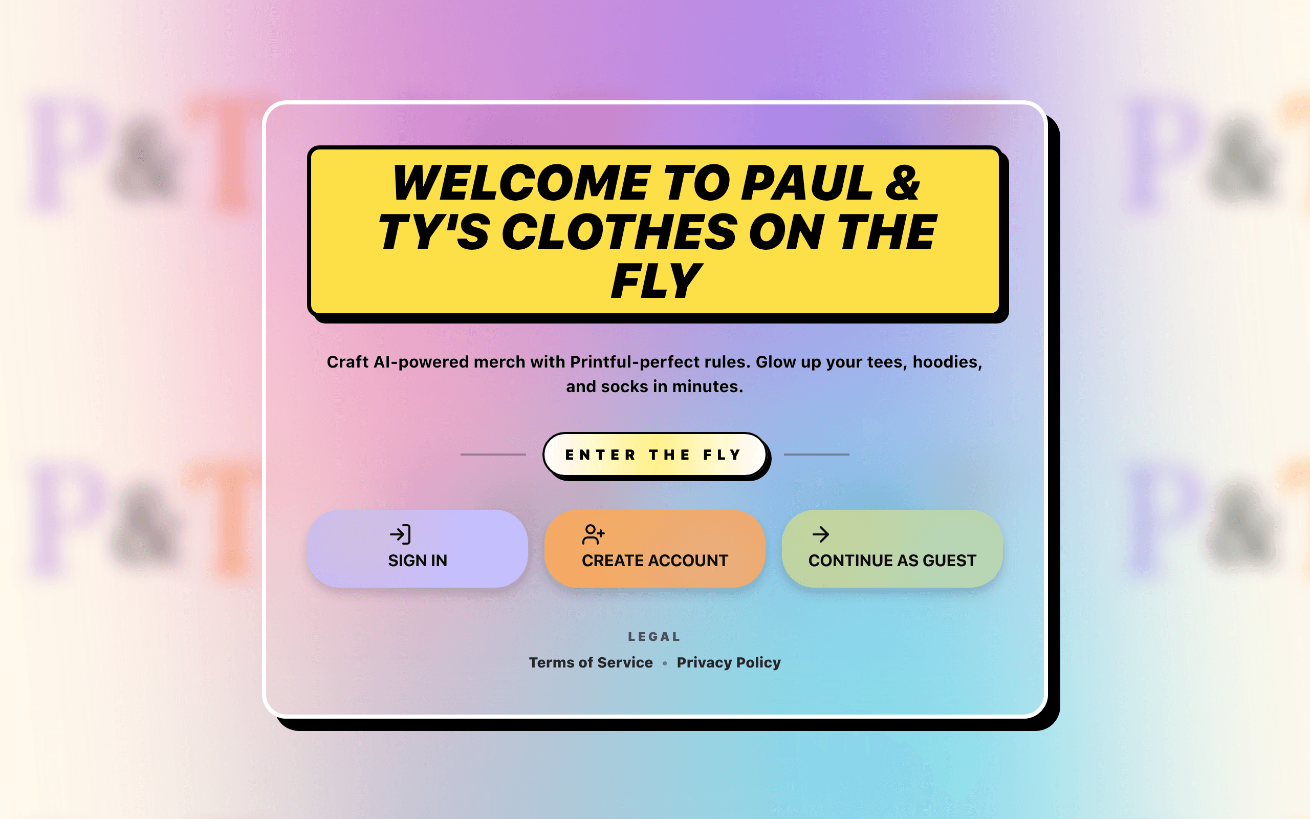 Paul & Ty's Clothes on the Fly