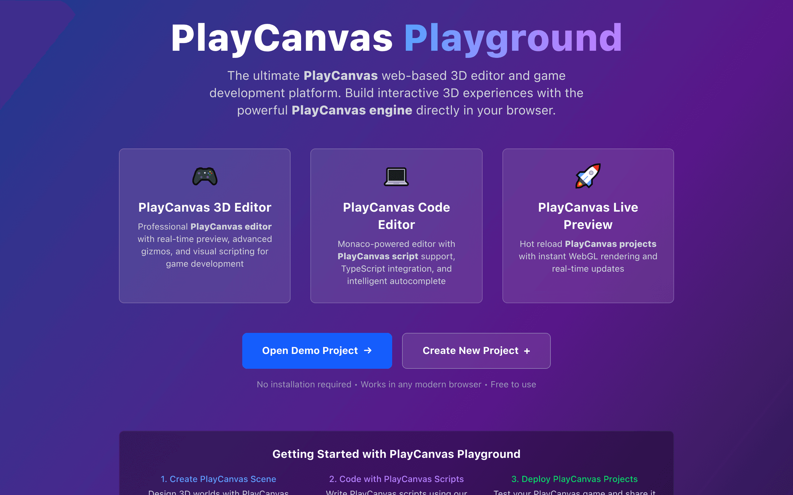 PlayCanvas Playground