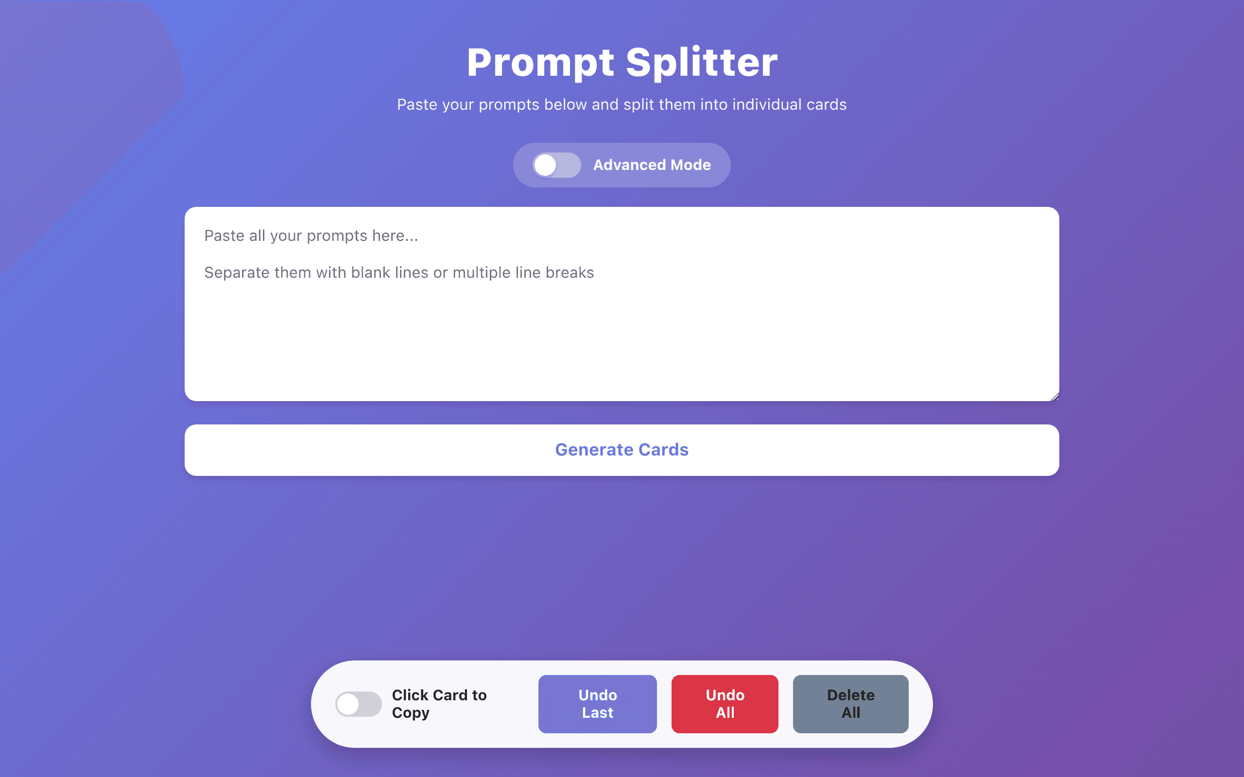 Prompt splitter