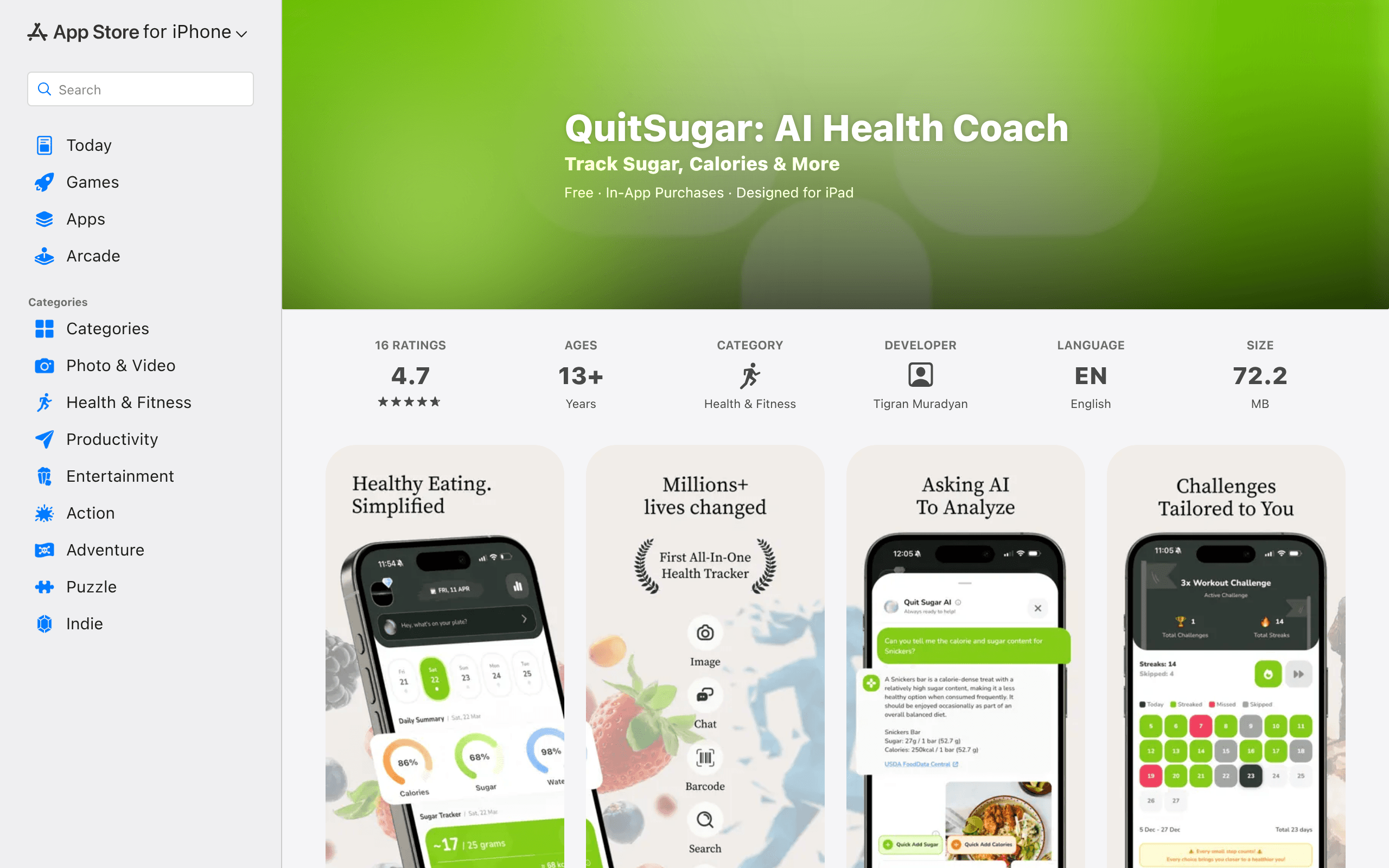 QuitSugar: Track & Cut Sugar