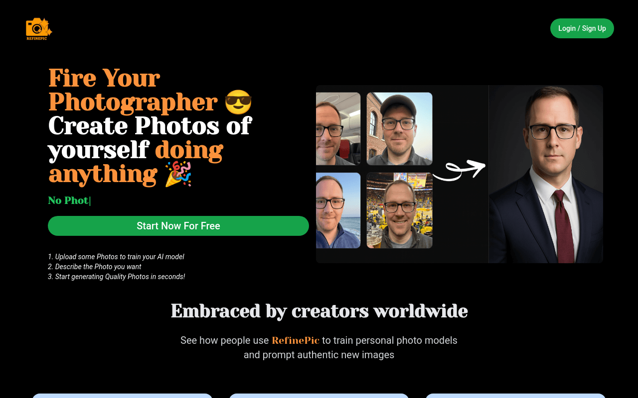 Инструмент для редактирования фотографий RefinePic AI