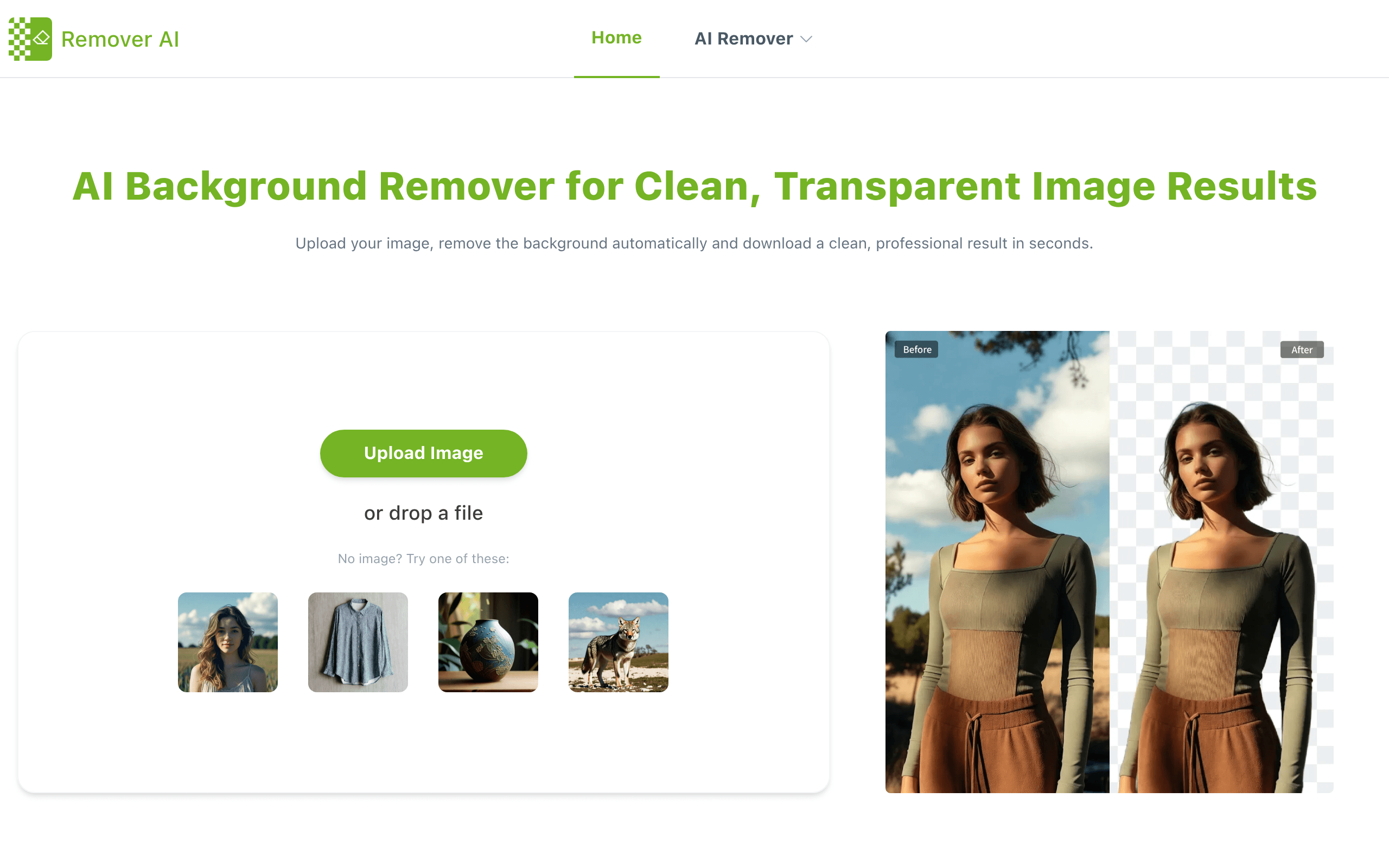 Бесплатный инструмент для удаления фона с помощью ИИ - Remover AI