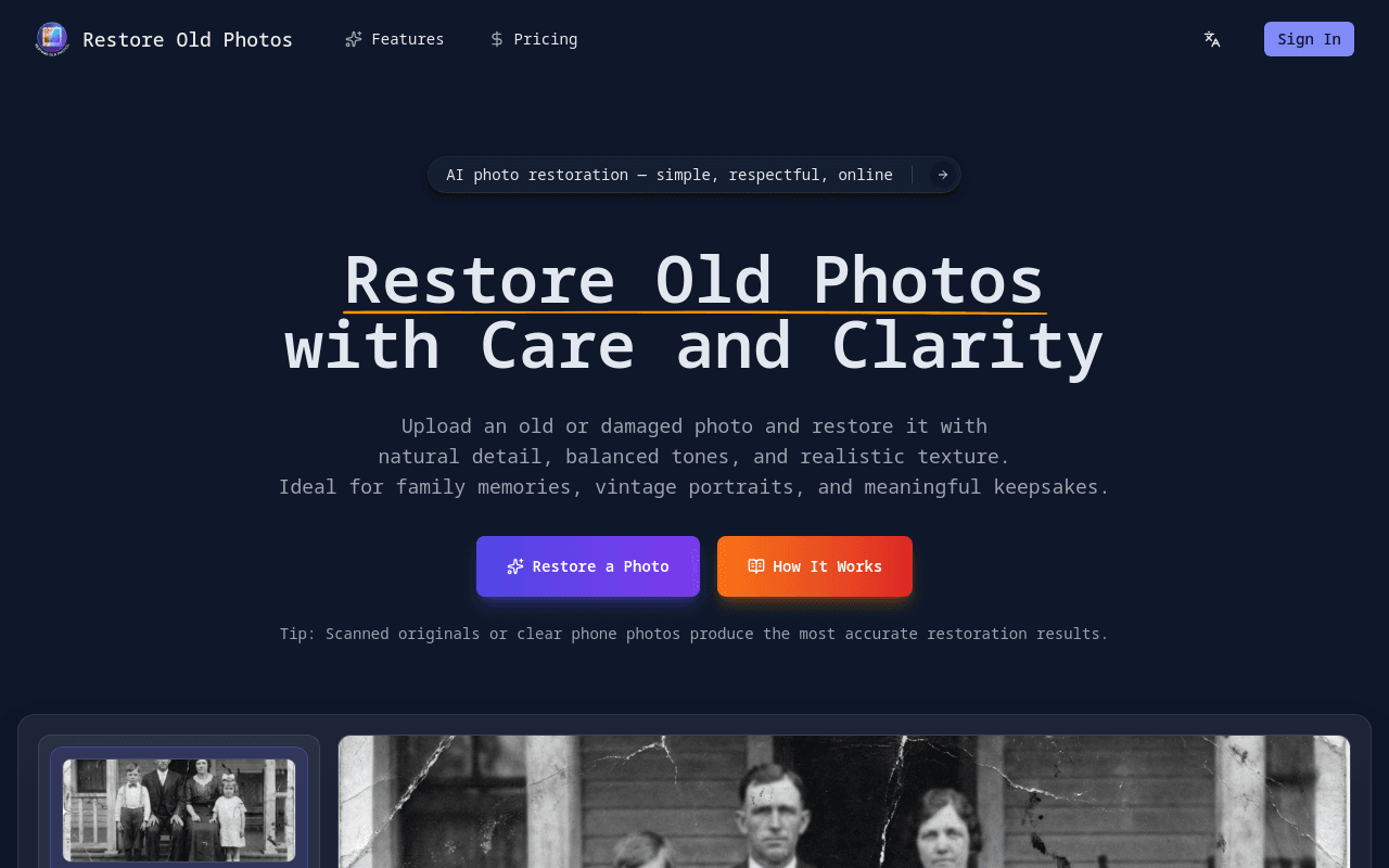 Restore Old Photos App