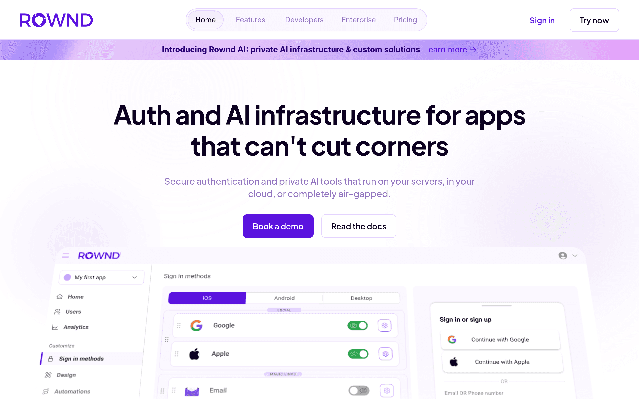 Rownd App Services Platform; 1M MAU Free