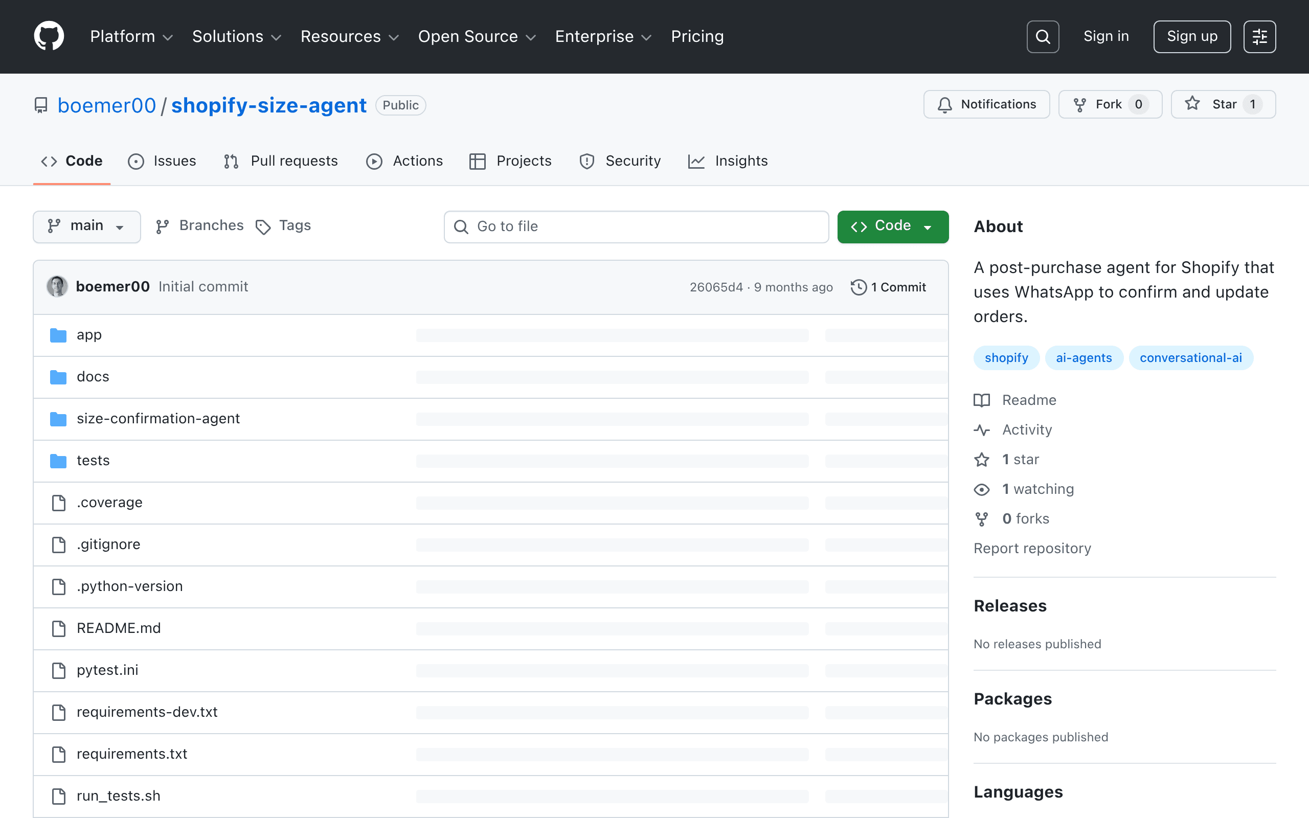 Shopify Size Agent