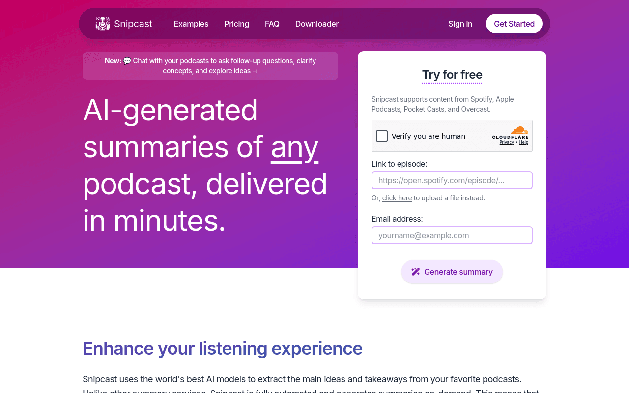 Snipcast
