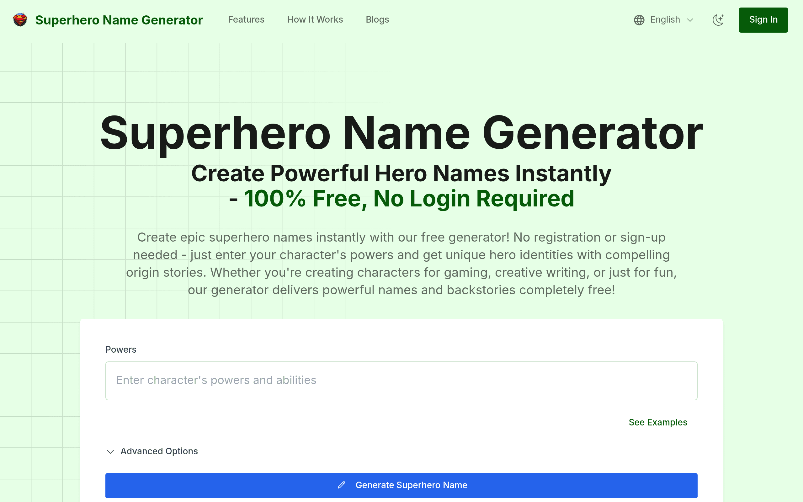 Superhero Name Generator