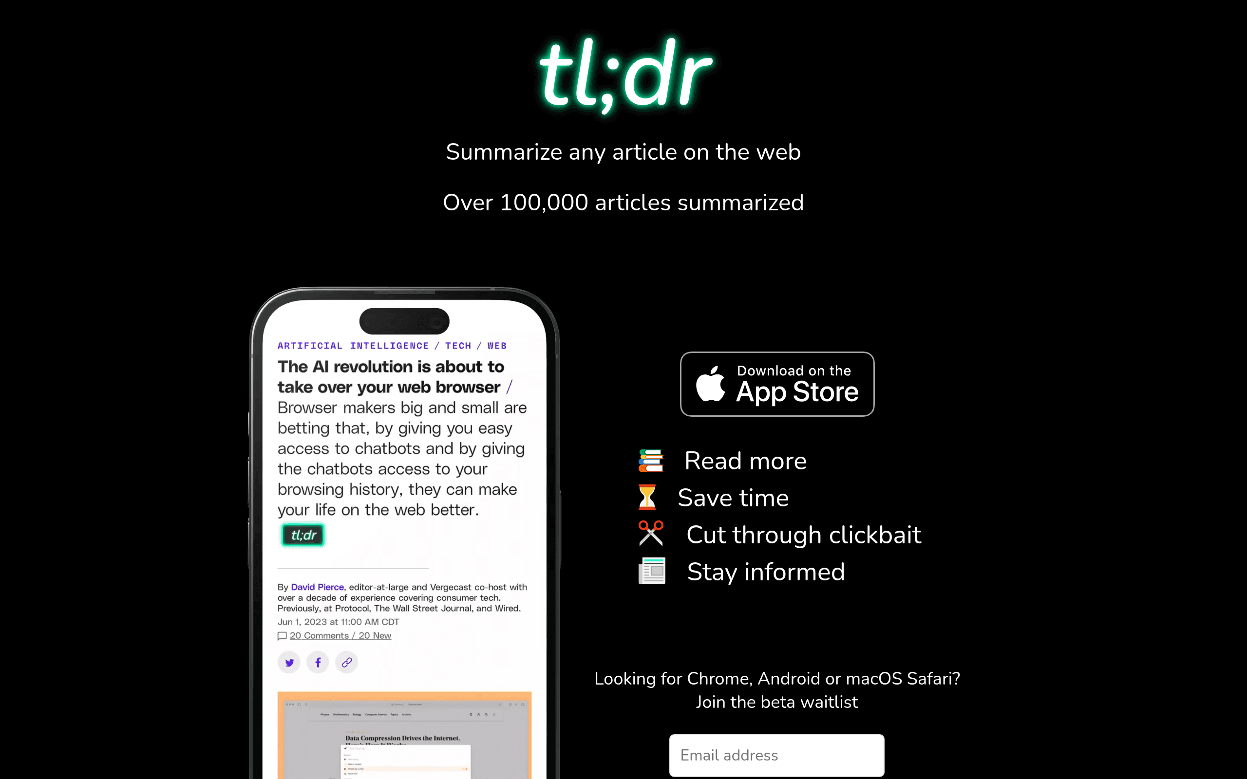 Tldr AI Summarizer