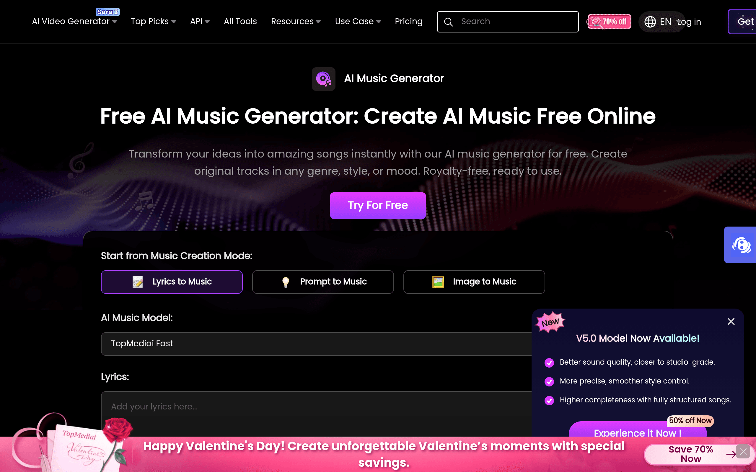 TopMediai AI Music Generator
