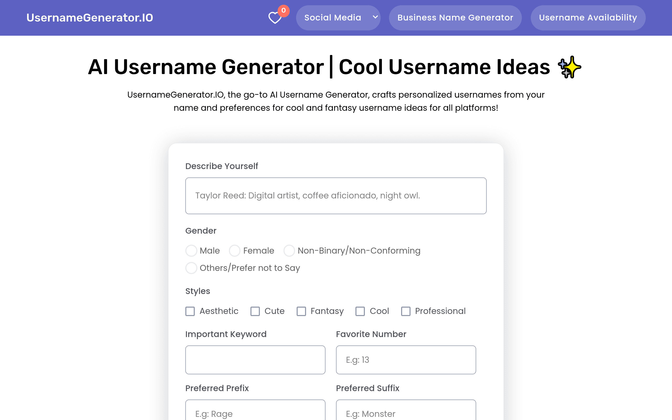 UsernameGenerator.IO
